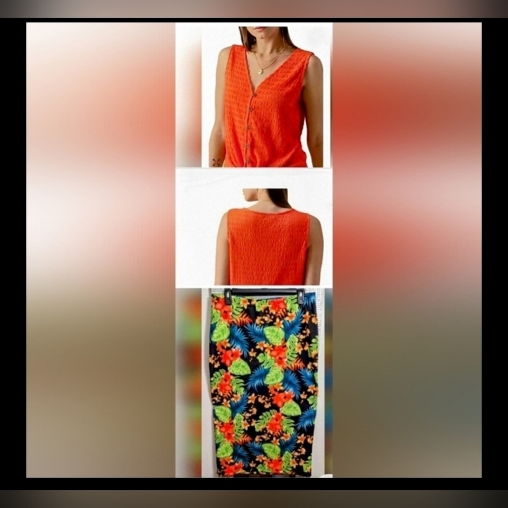 Boho Glamorous Colorful Floral Pencil Skirt